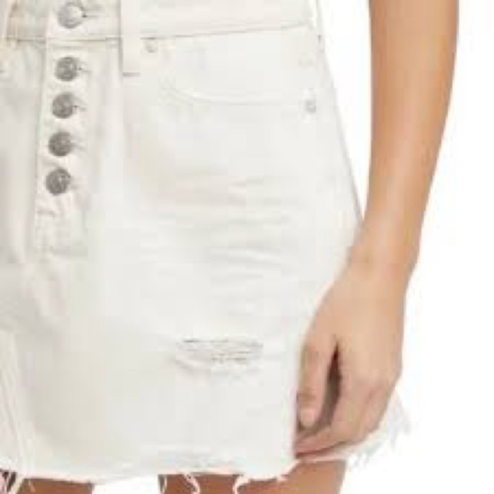 We The Free Off-White Jean Skirt